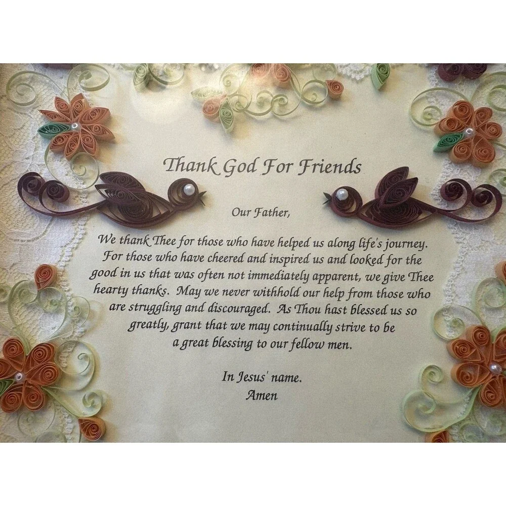 “Thank God For Friends” Framed Wall Hanging